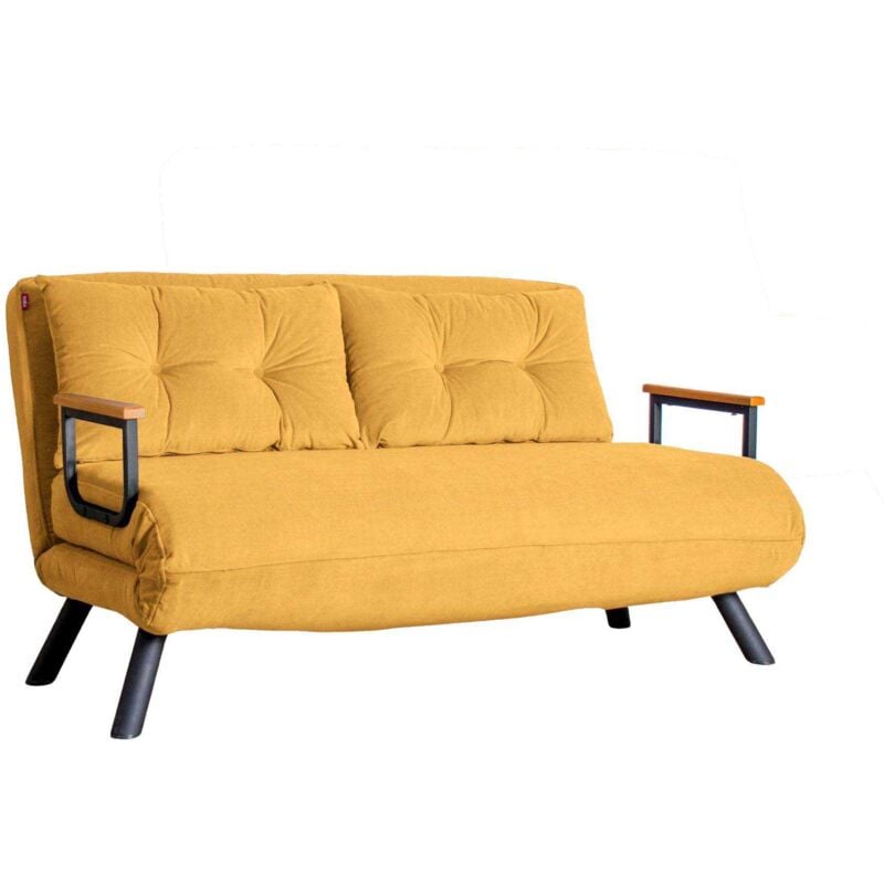 Les Tendances - Canapé 2 places convertible en tissu Sando