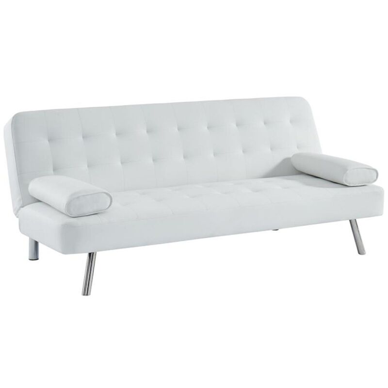 Vente-unique - Canapé convertible clic-clac en simili michelle ii - Blanc