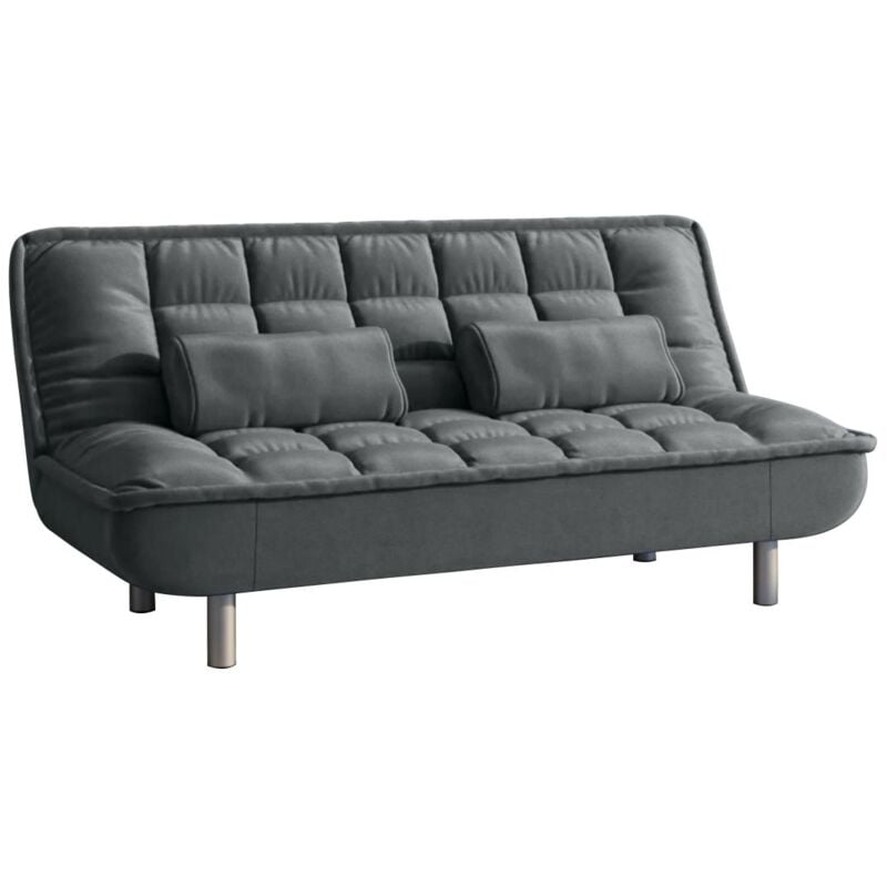 Vente-unique - Canapé convertible clic-clac mishan en tissu - Gris