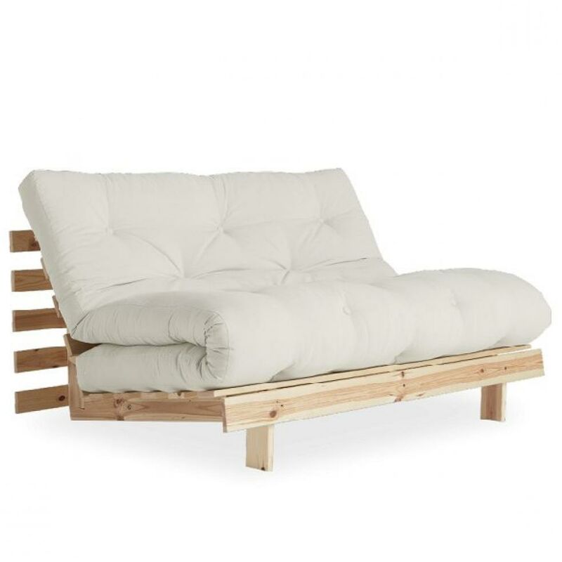 Inside75 - Canapé convertible futon roots pin naturel coloris naturel couchage 160x200 cm