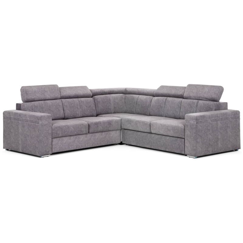Canapé d'angle 6 places Gris Tissu Moderne Confort Promotion