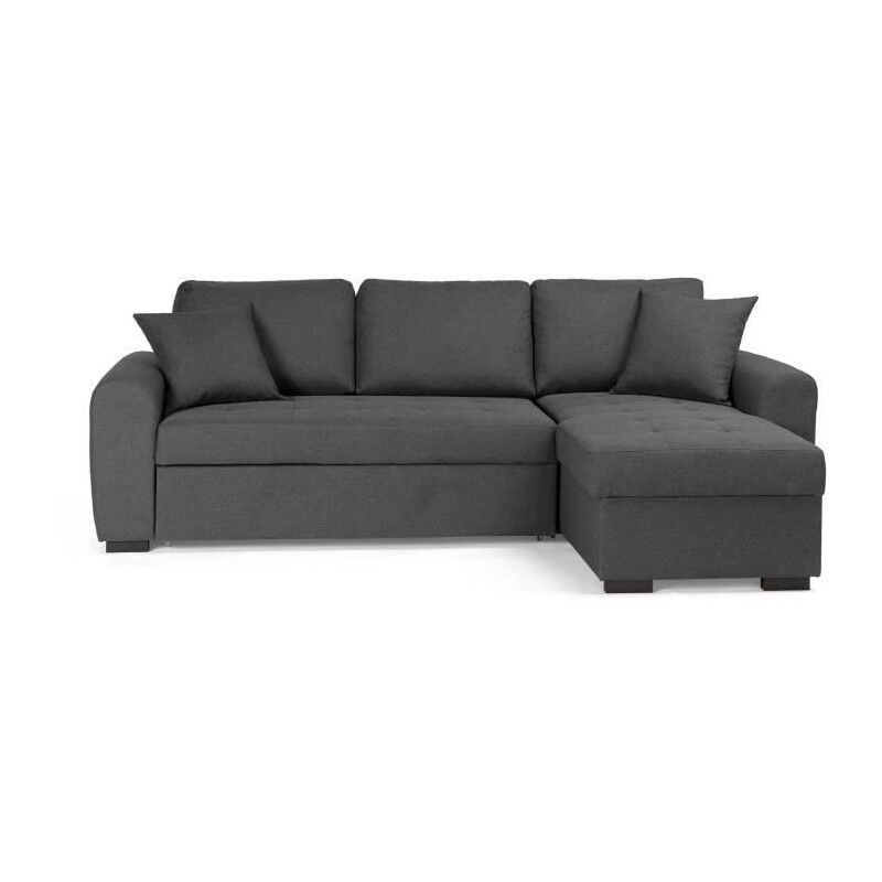 Canape dangle convertible reversible 4 places - Tissu gris - Contemporain - L 244 x P 151 x H 90 - HAMILTON