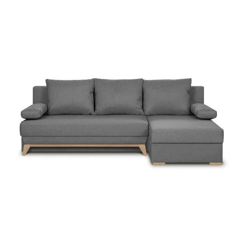 Les Tendances - Canape dangle convertible - Tissu Gris - l 197 x p 91/132 x h 82 cm - teijo