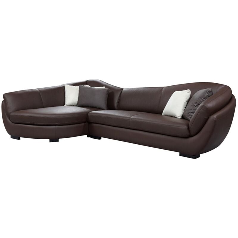 Canapé d'angle cuir de buffle 5 places CAIPI - Marron - Angle gauche de Pascal Morabito