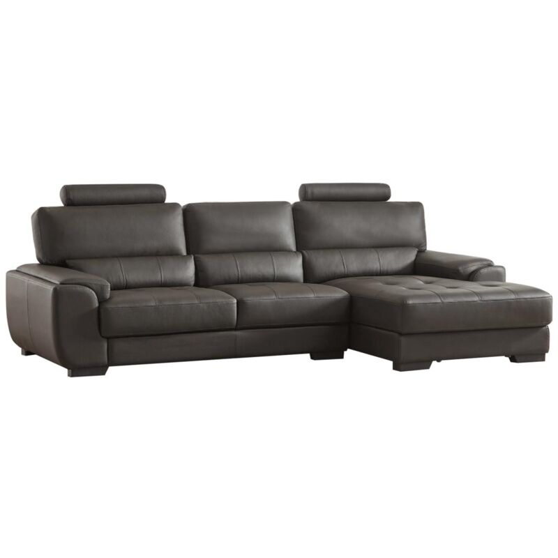 Vente-unique - Canapé d'angle en cuir metropolitan ii - Marron - Angle droit