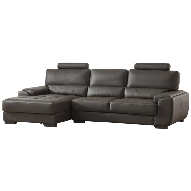 Vente-unique - Canapé d'angle en cuir metropolitan ii - Marron - Angle gauche