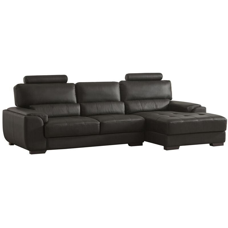 Vente-unique - Canapé d'angle en cuir metropolitan ii - Noir - Angle droit