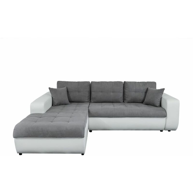 Canapé d'angle 4 places Blanc Simili Moderne Confort Promotion
