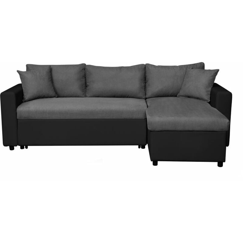 Canapé d'angle Noir Simili Design Confort Promotion