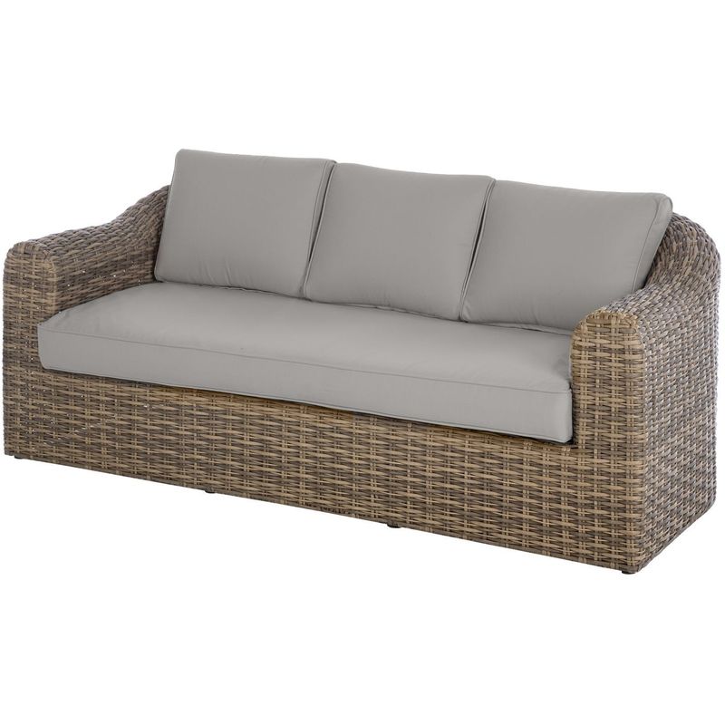 Canapé de jardin en résine tressée Moorea gm - 188 x 89 x 73 - Marron