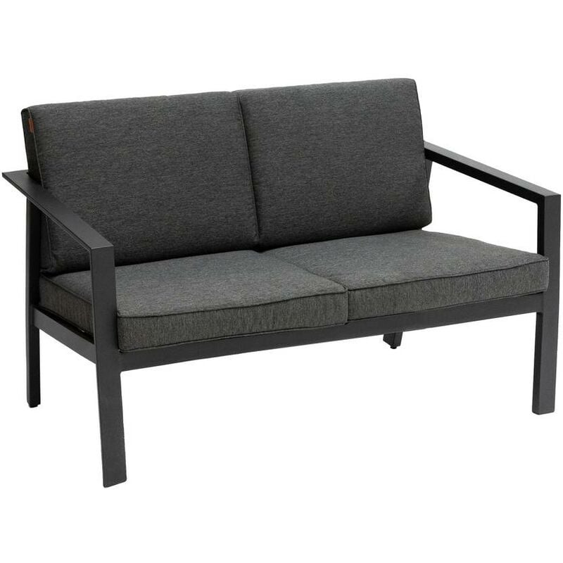 Canapé de jardin Pavane graphite en aluminium traité époxy - Hespéride