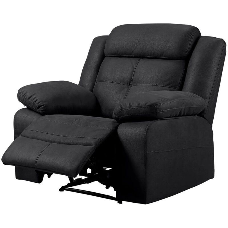 Canapé de relaxation en nubuck Farenza - manuel ou électrique - 3 couleurs - 1, 2 ou 3 places - Couleur Gris foncé - Nombre de place(s) Fauteuil