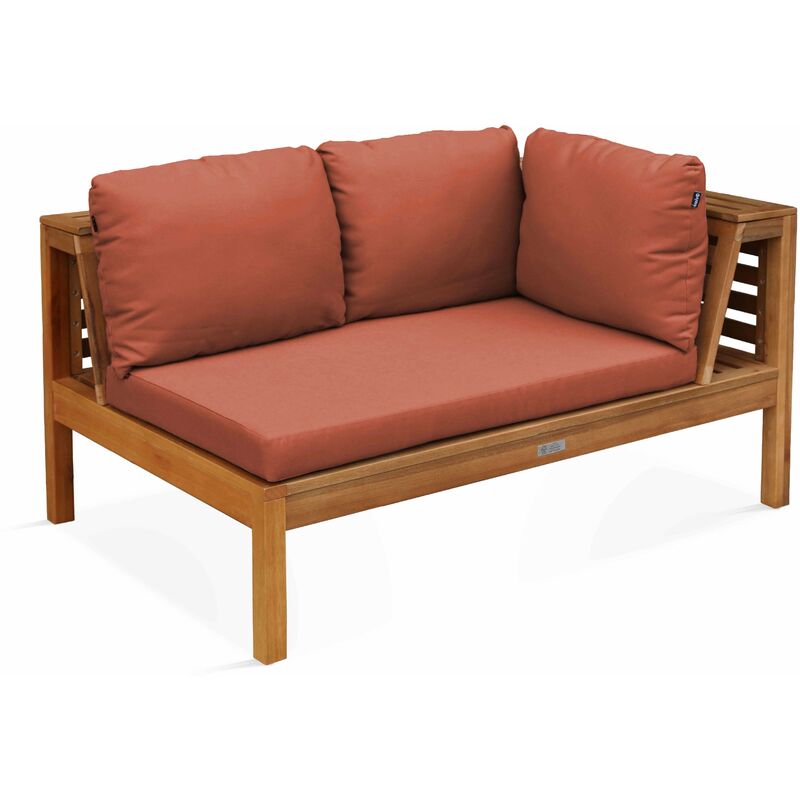 Oviala - Salon de jardin bas avec 2 canapés, 1 fauteuil et une table terracotta - Terracotta