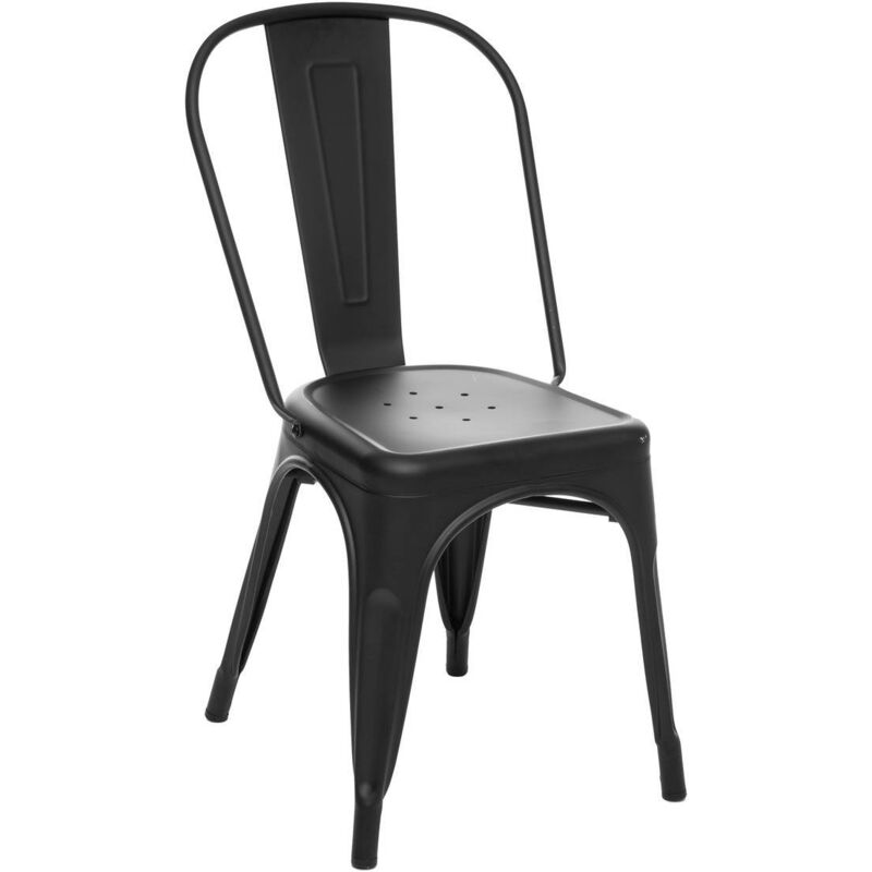 Atmosphera - Chaise De Table Niko En Métal Noire