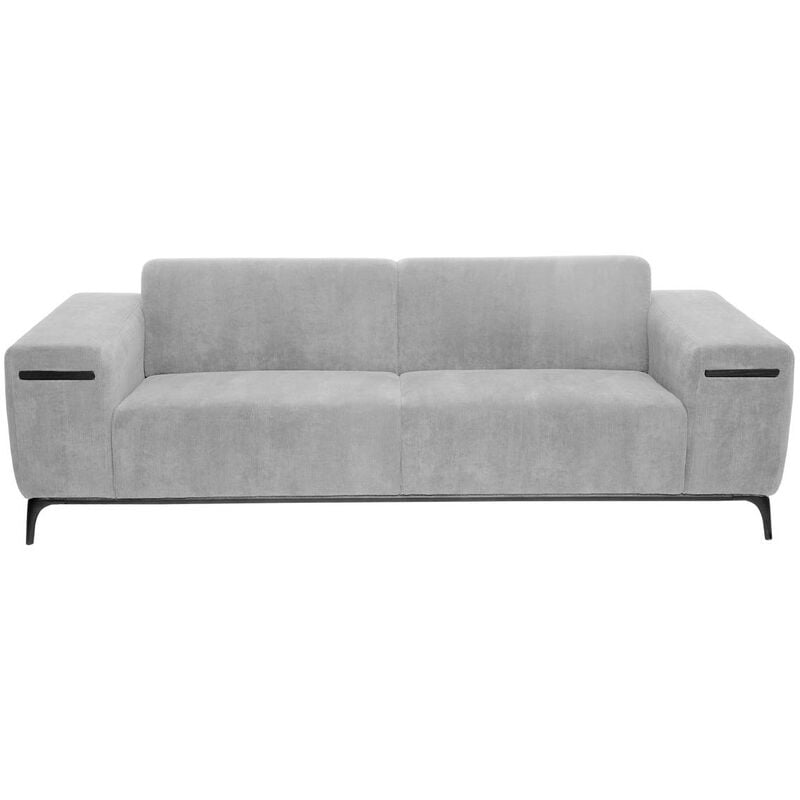 Atmosphera - Canapé velours côtelé Chris 3 places gris créateur d'intérieur