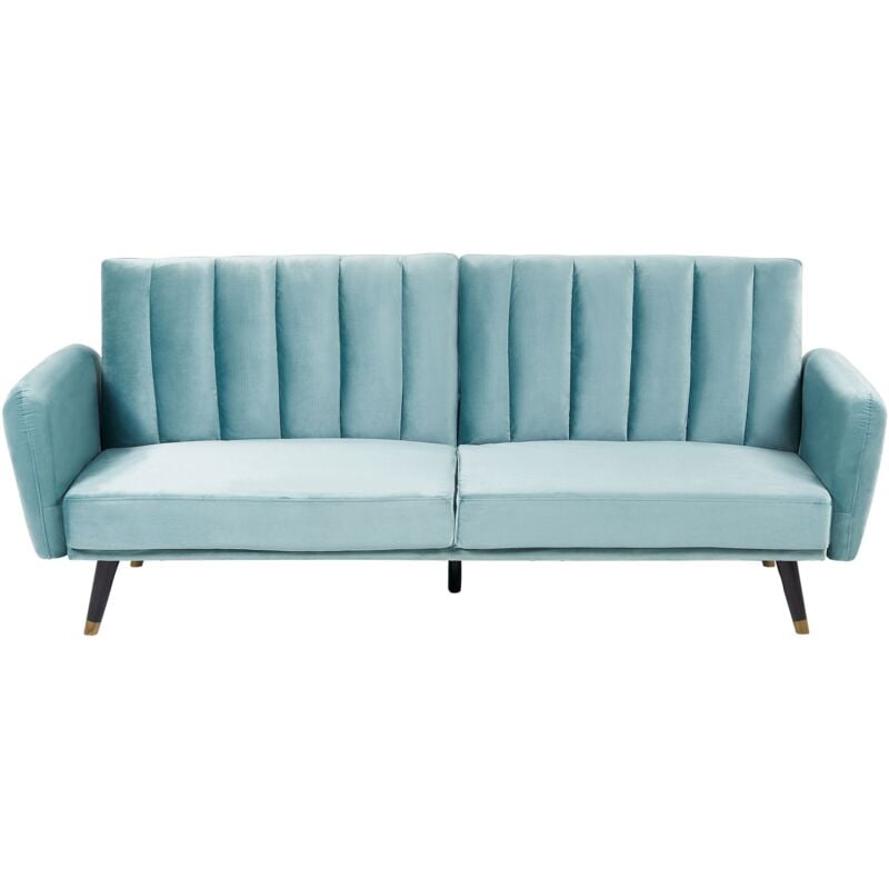 Canapé-Lit Convertible avec Dossier Réglable en Velours Bleu Clair Vimmerby