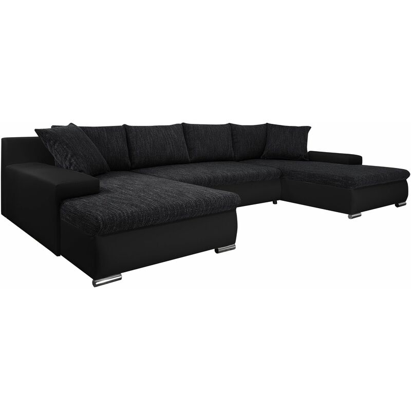 Canapé d'angle Noir Moderne Confort Promotion