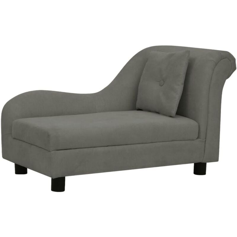 Canapé pour chien avec oreiller 83 cm peluche gris foncé