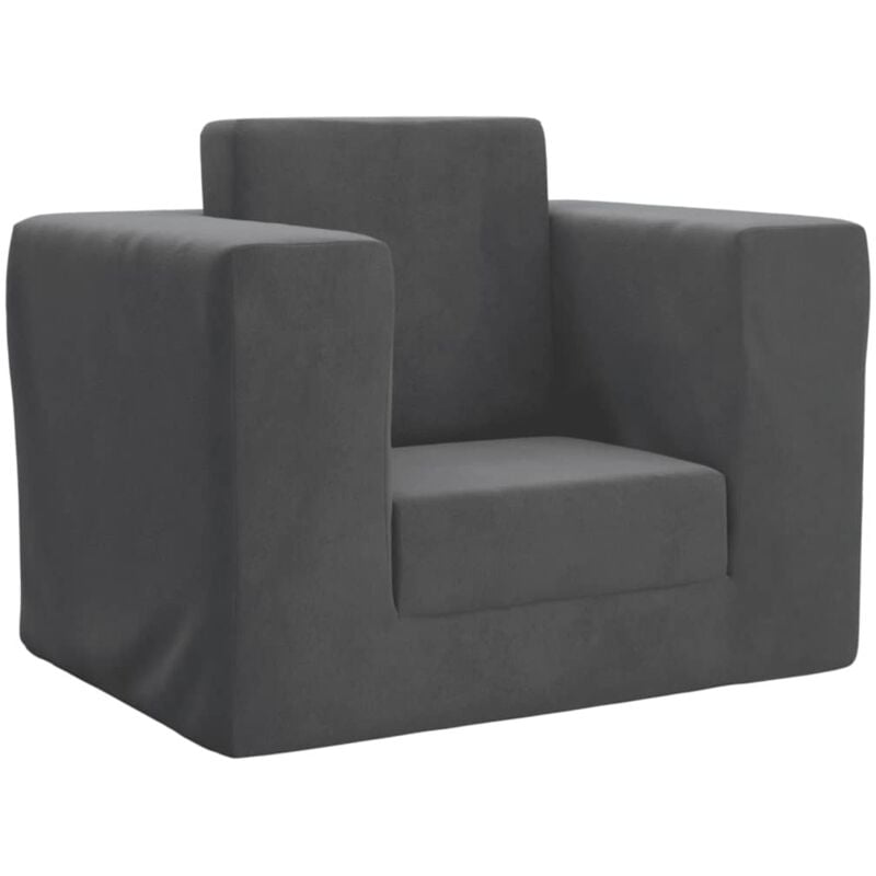 Vidaxl - Canapé-lit pour enfants Anthracite Peluche douce