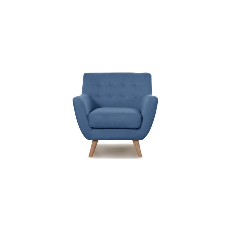 Designetsamaison - Fauteuil scandinave 1 place bleu - Nils
