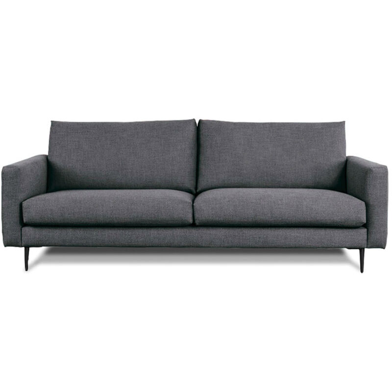 Canapé Tissu Droit Caruso Gris foncé - 3 places - Gris foncé