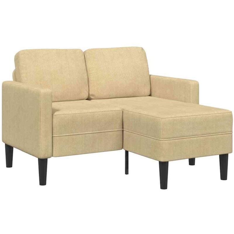 Canapé 2 places avec méridienne en L gris vert clair 125 cm lin vidaXL