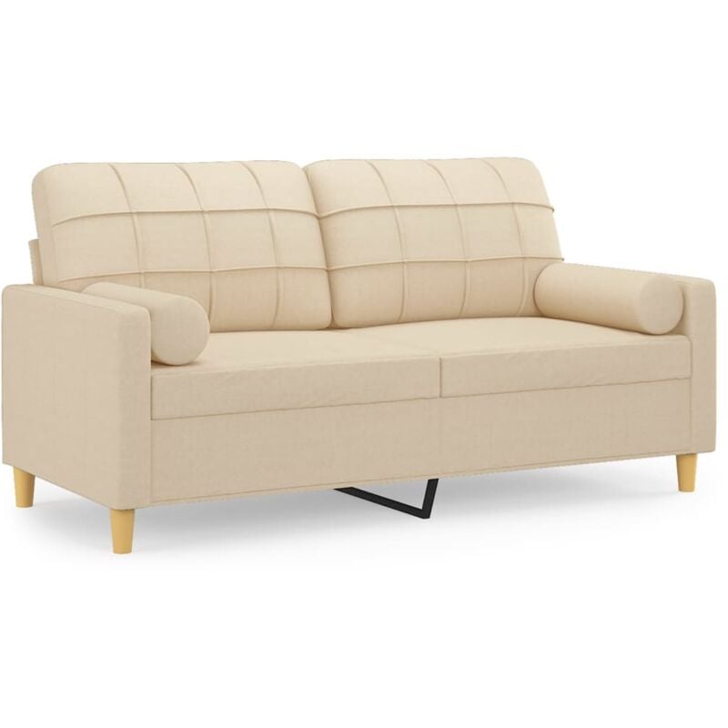 Vidaxl - Canapé 2 places avec oreillers décoratifs crème 140 cm tissu