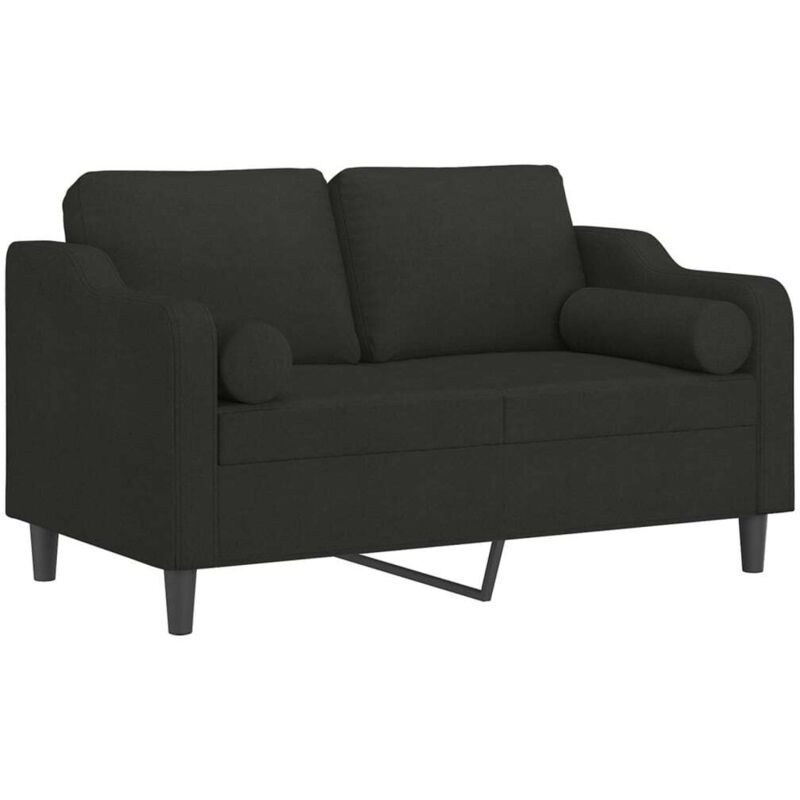 Vidaxl - Canapé 2 places avec oreillers décoratifs noir 120 cm tissu