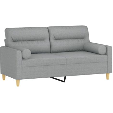 Canapé 2 places avec oreillers gris clair 140 cm tissu vidaXL