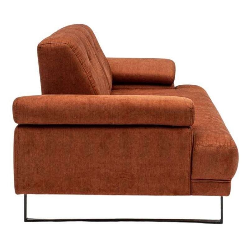 Cotecosy - Canapé moderne en tissu orange Mustang 2 places