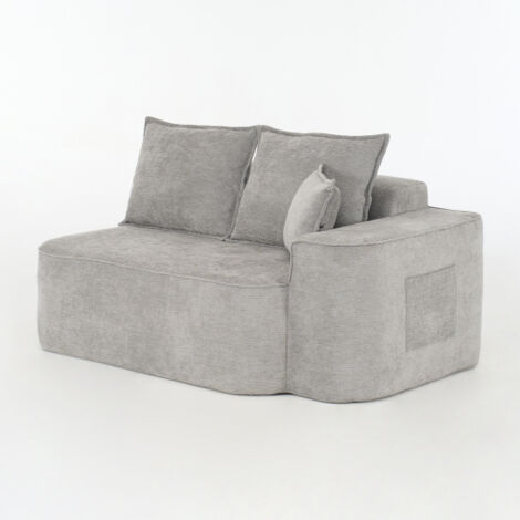 Canapé 2 Places Confortable Sans Montage Tissu Doux Moelleux avec Coussins et Poches Latérales Design Épuré Pratique et Chaleureux pour Salon Appartement