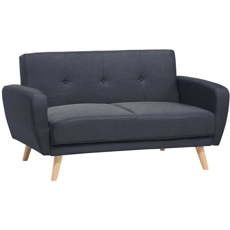 Canapé 2 places convertible scandinave gris anthracite SILO