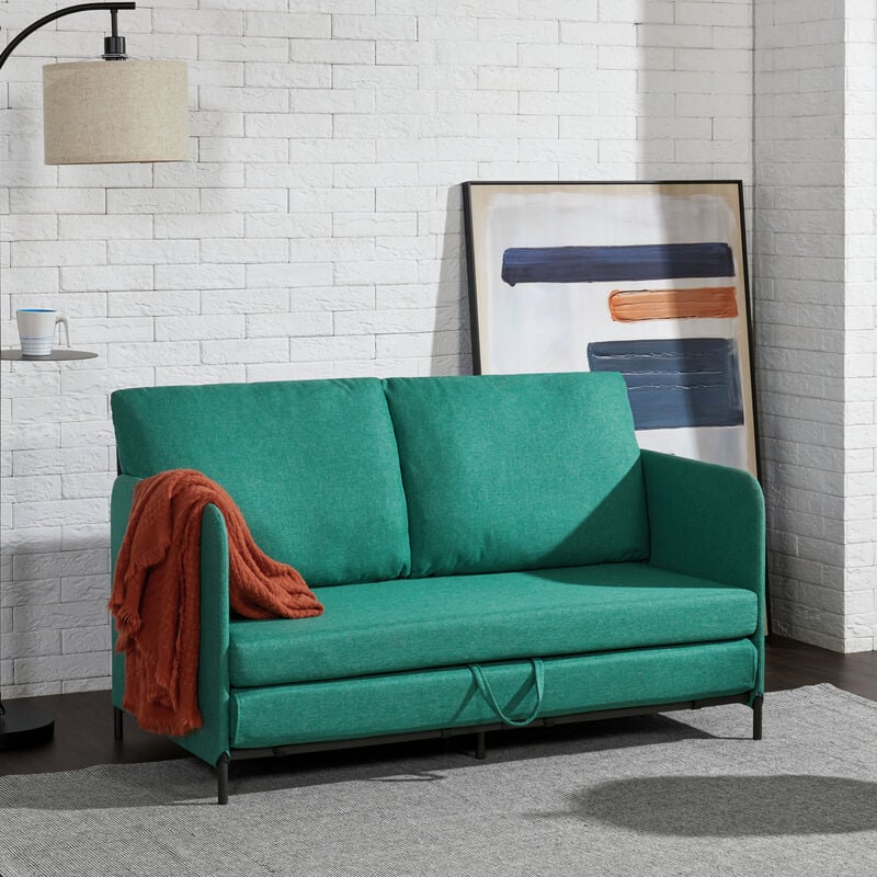 [en.casa] - Canapé 2 places convertible Soini 78 x 125 x 67 cm vert