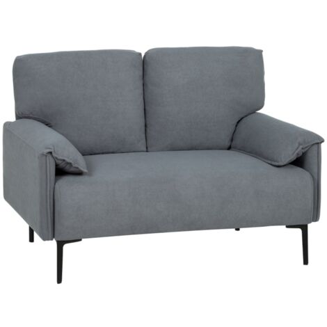 Canapé 2 places coussins épais velours Metal Gris 127x72x84 cm ZIPSOFA Canapé