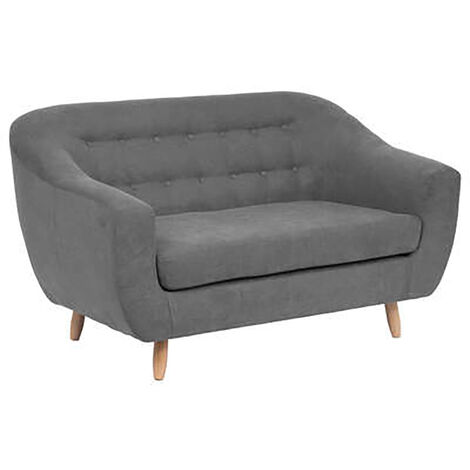 Canapé 2 places en bois de pin et panneau de particules coloris gris - Longueur 150 x Profondeur 82 x Hauteur 87 cm