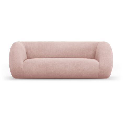 Canapé 2 places en bouclé rose poudré