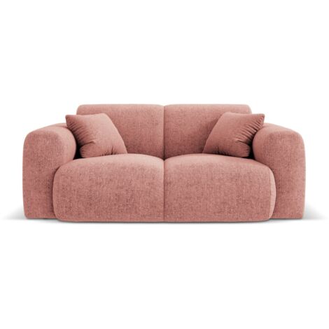 Canapé 2 places en chenille rose