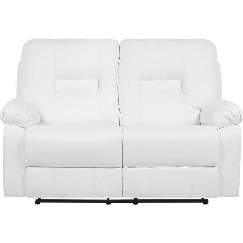 Canapé 2 places en simili-cuir blanc avec position réglable BERGEN