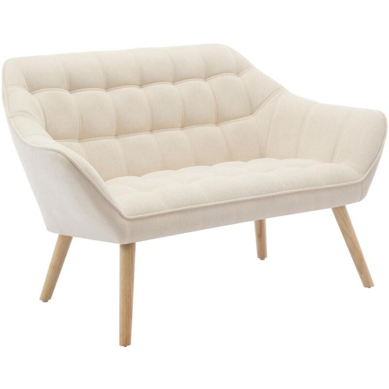 Vente-unique - Canapé 2 places en tissu beige caserta