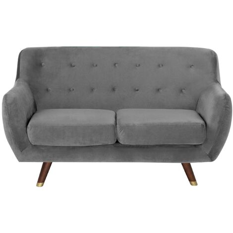 Canapé 2 Places en Tissu Beige pour Salon au Style Rétro Scandinave Beliani