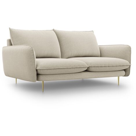 Canapé 2 places en tissu structurel beige