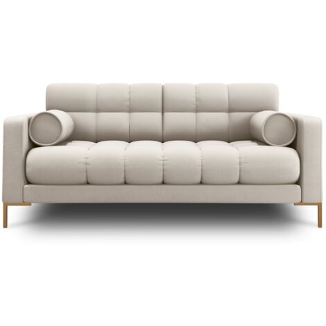 Canapé 2 places en tissu structurel beige