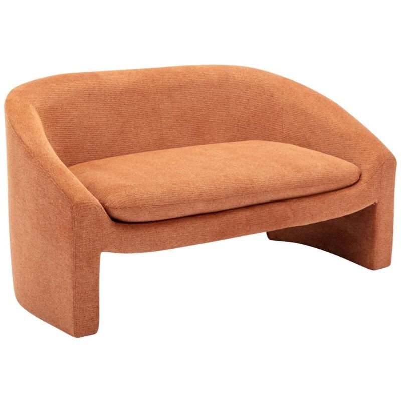 Vente-unique - Canapé 2 places en tissu terracotta ossana