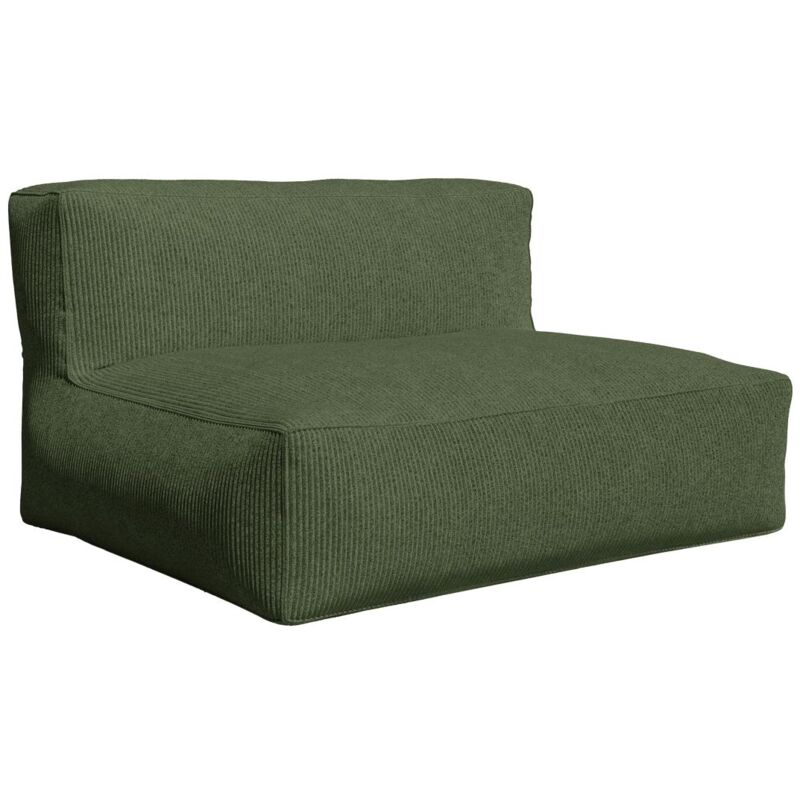 Vente-unique - Canapé 2 places en velours côtelé vert noumara