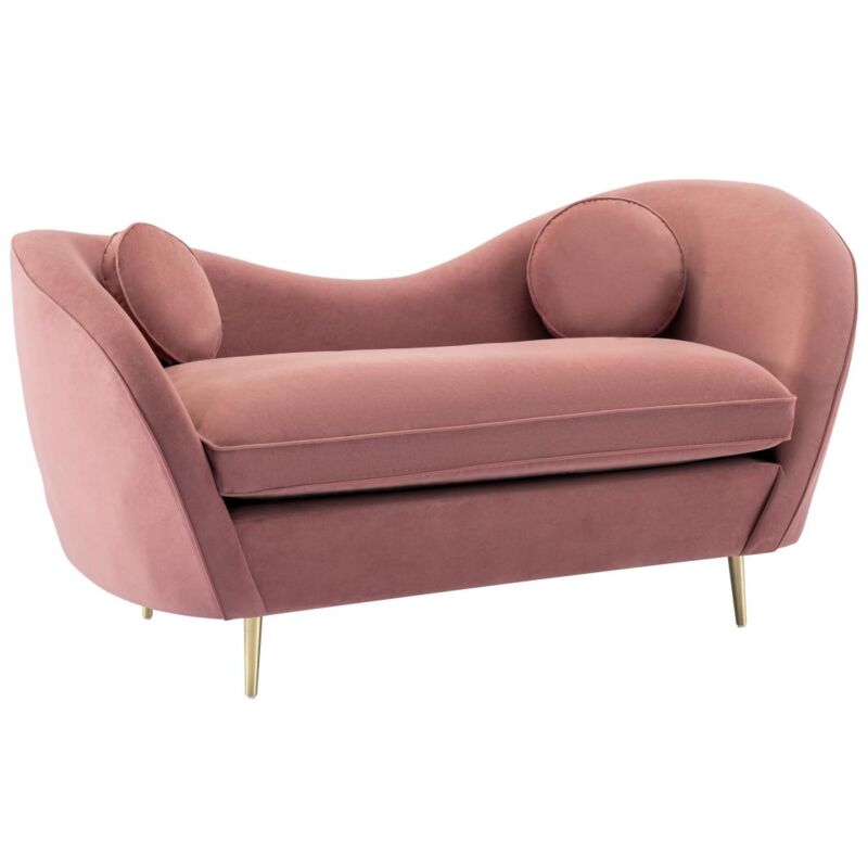 Canapé 2 places en velours rose ORMARA