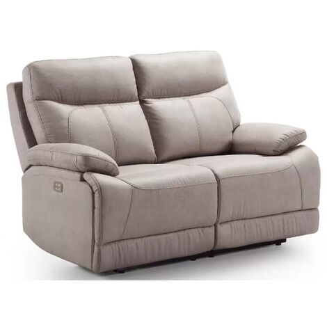 Canapé 2 places fixe microfibre beige Ducka 154cm
