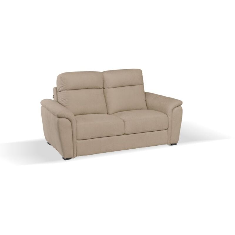 Iperbriko - Canapé 2 places Gonzaga fixe avec appuie-tête réglables en 3 positions couleur caribou H94xL165xP96.