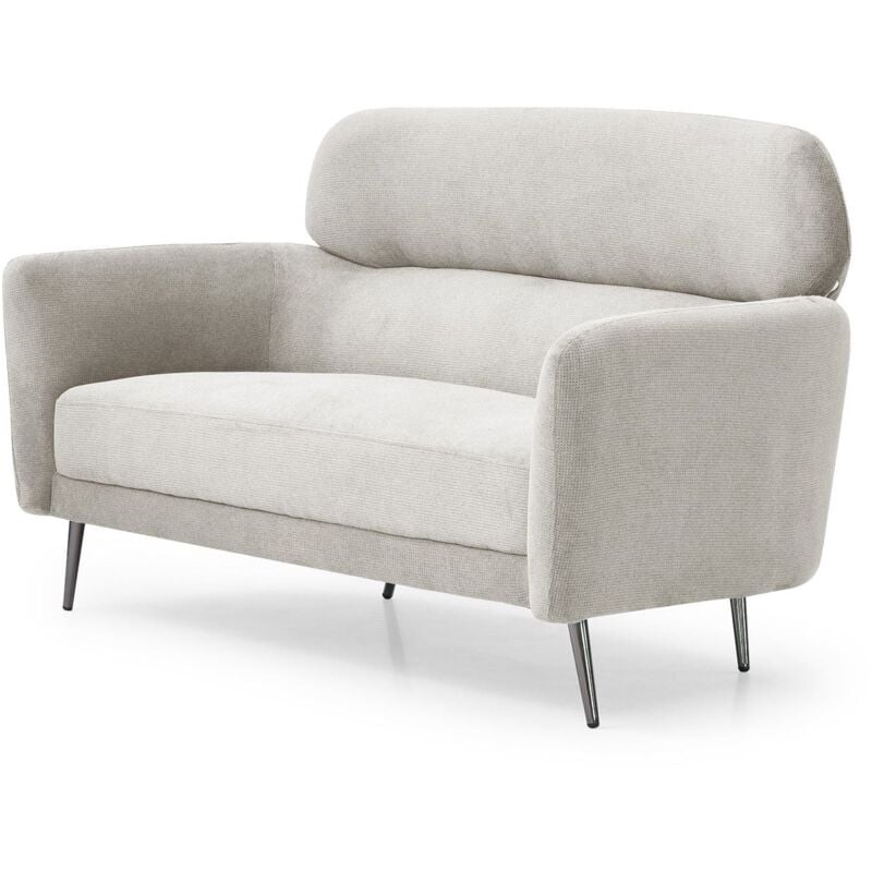 Cotecosy - Canapé 2 places moderne avec haut dossier Damigal Tissu doux Beige