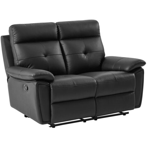 Canapé Cuir Noir 2 Places Erpo Just Relax - Mécanisme Manuel