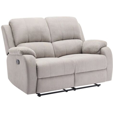 Canapé 2 places relax en microfibre gris clair BRODY